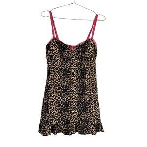 Cosabella Amore Leopard Pink baby Doll Nightgown M